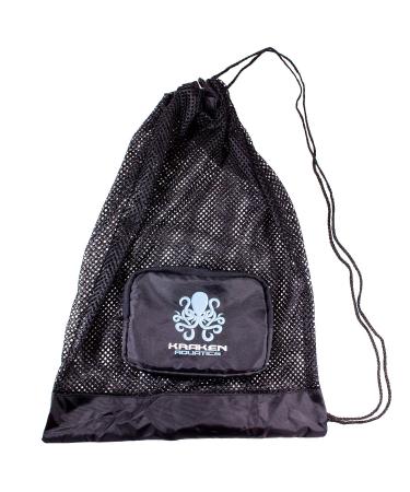 Kraken Aquatics Compact Mesh Gear Bag | for Scuba Diving, Snorkeling, Swimming, Beach and Sports Equipment Black