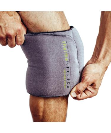 THERMA-STRETCH Knee Heating Pad - Microwavable Compression Wrap for Arthritis  ACL  PCL  Tear  Joint Pain Relief and Recovery   Natural  Adjustable and Stretchable Therapy that STAYS