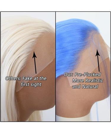 Blue Synthetic Lace Front Wig - Long Straight Hair for Black Women | Heat Resistant Fiber | Cosplay & Daily Wear - Buy Online on GoSupps.com