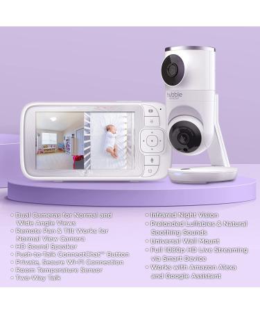 Hubble Connected Dual Camera Baby Monitor with AI Motion Tracking and Night Vision - 5 Screen, Remote Pan Tilt Zoom, Room Temperature Sensor - Buy Online on GoSupps.com