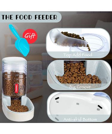 Automatic Pet Feeder & Waterer Set 3.8L - Travel Supply for Dogs Cats Pets - Gray - Buy Online on GoSupps.com