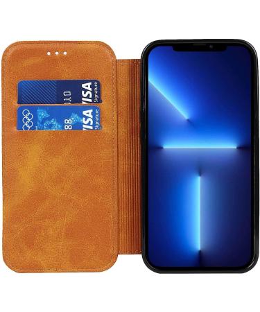 BRART Wallet Case for iPhone 13/13 Pro/13 Pro Max PU Leather Magnetic Protective Flip Case Cover with Credit Card Slot Viewing Stand Shockproof TPU (Color : Yellow Size : 13 mini 5.4") 13 mini 5.4" Yellow - Buy Online on GoSupps.com