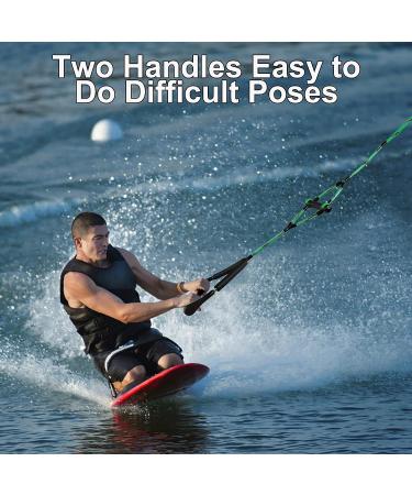 Mayaphilos 75ft Watersports Tow Rope with Floating Handles - Green/Black - Buy Online on GoSupps.com