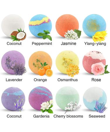 Suksadum Organic Bath Bombs Gift Set - 12pcs for Women | Moisturizing Bubble Bath for Girlfriend, Mom, Wife | Perfect for Thanksgiving, Birthday, Christmas | Creative Easter Gift - Buy Online on GoSupps.com