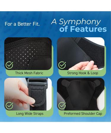 Shoulder Brace for Pain Relief | Adjustable Neoprene Compression Sleeve for Torn Rotator Cuff | Ergonomic Support for Men & Women - Buy Online on GoSupps.com