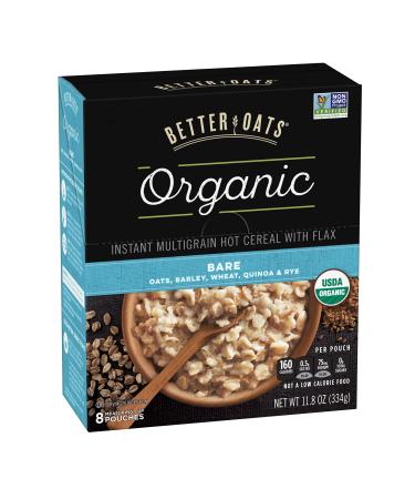 Better Oats Organic Instant Multigrain Hot Cereal with Flax - Kosher Pareve, 11.8 oz (4 pack of 8 Pouches) 11.8 Ounce (Pack of 4)