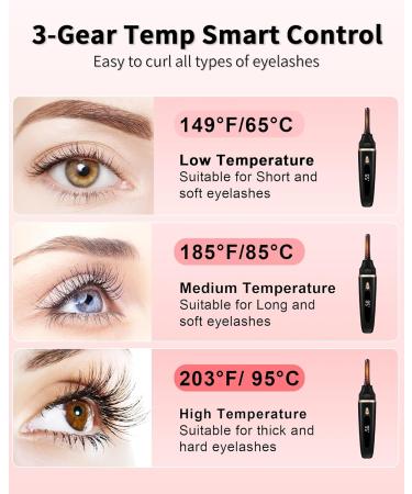 Buy Heated Eyelash Curlers | Mini Electric Eye Lash Curler with LED Display 3 Temp Settings & USB Rechargeable | Long-Lasting Curls for Women - International Shipping Available - Buy Online on GoSupps.com