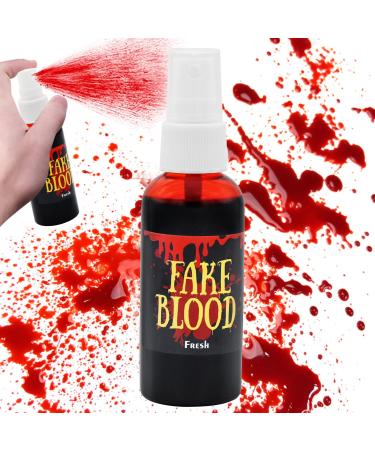 1 Pack 2.0 fl oz Fake Blood Splatter  Washable Makeup Blood Spray  Halloween Liquid Blood for Clothes  Zombie  Vampire and Monster SFX Makeup and Dress Up
