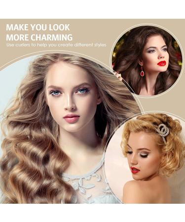 12-Piece Hair Roller Set with Rat Tail Comb - Large Plastic Hair Curlers for Hairdressing Styling Tools - Yellow (6.8 x 3.6 cm) - Pack of 12 - Buy Online on GoSupps.com