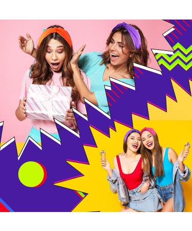 Yilloog 6 Pcs Neon Headbands for Women - Green Knotted Elastic Turban Hairband Set - 80s 90s Style Neon Hair Accessories - Perfect for Yoga, Running, Workout - Buy Online on GoSupps.com