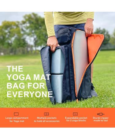Fitdom Large Tactical Yoga Mat Sling Bag | Multiple Pockets, Easy Access & Organization | Fits Thick & Thin Mats | Expandable Compartment - Stores Up to 2 Blocks - Buy Online on GoSupps.com