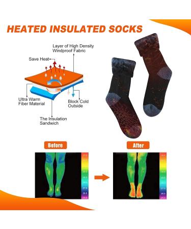 AWLE Warm Thermal Socks - Insulated Heated Winter Crew Socks - 2pc Black/Gray Medium - Buy Online on GoSupps.com