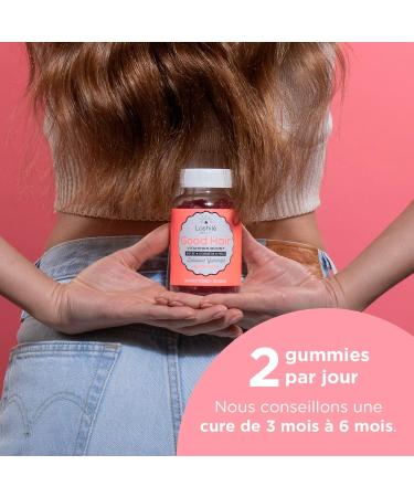 Lashil Beauty - Good Hair Vitamins - Food Supplements - Growth & Fortification - Proven Effectiveness - Made in France - Biotin Zinc Vitamin B8 C B6-120 Gummies - Buy Online on GoSupps.com