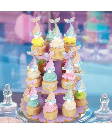 Keaziu 25 Pack Mermaid Tail Cupcake Toppers Mini Under the Sea Mermaid Tail Figures Cupcake Picks Mermaid Party Decoration Baby Shower Supplies Tail 1 - Buy Online on GoSupps.com