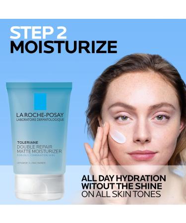 La Roche-Posay Acne Skin Care Set Toleriane Double Repair Matte Moisturizer 75ml & Effaclar Medicated Gel Cleasner 100ml Gel Moisturizer with Niacinamide & Acne Cleasner with Salicylic Acid 2.95 Fl Oz (Pack of 2) - Buy Online on GoSupps.com