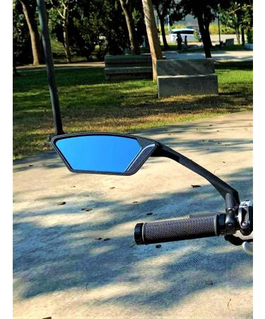 MEACHOW Blue Bicycle Mirror - Scratch Resistant Glass, Rotatable Handlebar Bike Mirror - Safe Rearview Mirror for Cycling (Left Side) - Buy Online on GoSupps.com