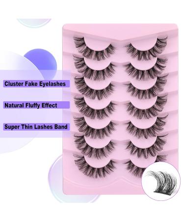 Shop Lvmixwig A-Fluffy Cluster Lashes - 16mm Fake Cat Eye Eyelash Extensions for DIY Natural Look - Buy Online on GoSupps.com
