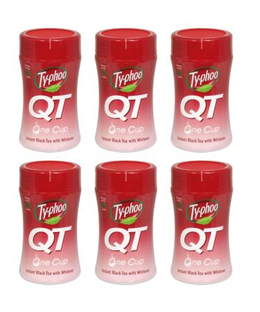 Typhoo QT Instant Tea Drink 125g With Whitener 6 Pack Bundle. Ideal hot or cold. Instant Black Tea with Whitener Makes up to 50 Cups