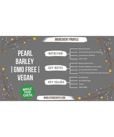 Wholefood Earth Pearl Barley 2 kg | GMO Free | High Fibre 2kg - Buy Online on GoSupps.com