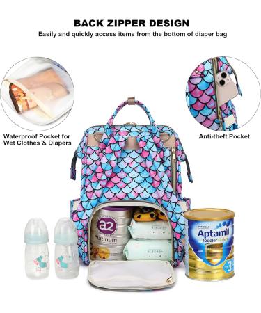 Mimfutu Baby Changing Backpack | Mermaid Diaper Bag for Easy Travel | Stylish & Functional Baby Bag - Buy Online on GoSupps.com