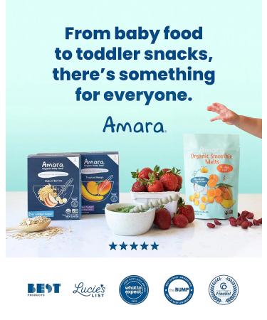 Amara Organic Baby Food Stage 2 - Oats & Berries Baby Cereal - 10 Pack 3.5oz Pouches - Buy Online on GoSupps.com