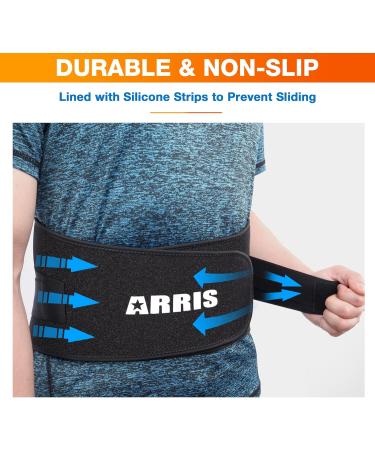 Gel Ice Pack for Back Pain Relief - ARRIS Back Ice Wrap with Support Belt for Lower Lumbar Injuries - Hot Cold Therapy Back Brace with Flexible Gel Pack - Buy Online on GoSupps.com