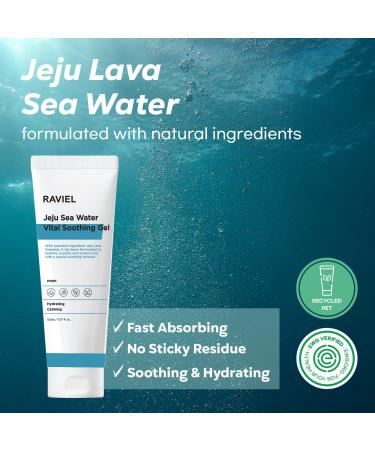 RAVIEL Jeju Lava Sea Water Soothing Gel with Apple & Carrot Extract | Refreshing & Cooling Hydrating Gel for All Skin Types | Aftersun Care | Calms Redness | 5.1 fl oz - Buy Online on GoSupps.com