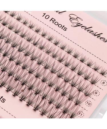 Losha 10D/20D Mixed Wispy Individual Cluster Eyelashes Extension - C Curl, 0.1/0.07mm, 8-12mm - Buy Online on GoSupps.com