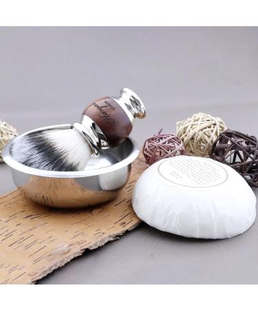 Haryali London 3-Part Shaving Brush Set | Sustainable Synthetic Brush Shaving Soap & Stainless Steel Bowl - Buy Online on GoSupps.com