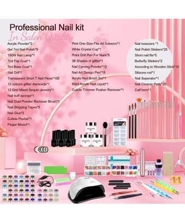Shop Acrylic Nail Kit: Complete Set with Glitter & Carving Powder for Beginners - 9 Colors for Perfect Nail Extensions - Buy Online on GoSupps.com