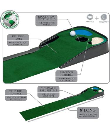 JEF World Of Golf Hazard Deluxe Putting Mat - Green | Improve Your Putting Skills at Home - Buy Online on GoSupps.com