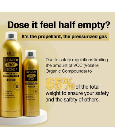 EBIN NEW YORK Wonder Lace Bond Adhesive Spray Sensitive - Extreme Firm Hold 6.08 fl. oz./ 180mL |Sensitive Use Fast Drying No Residue No Build-up Powerful Hold All-Day Hold Easy Daily Wig Install Sensitive 6.08 fl oz./ 180mL - Buy Online on GoSupps.com