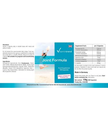 Joint capsules - highly dosed - 180 capsules - with MSM glucosamine and more | Vitamintrend  - Buy Online on GoSupps.com