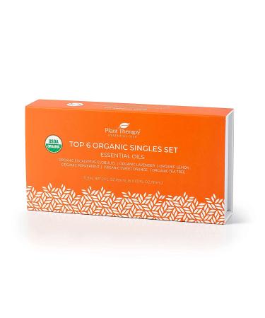 Plant Therapy Top 6 Organic Essential Oil Set - Lavender, Peppermint, Eucalyptus, Lemon, Tea Tree - 100% Pure USDA Organic - Aromatherapy & Therapeutic Grade - 10 mL - Buy Online on GoSupps.com