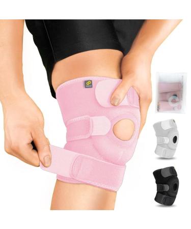 Bracoo KS10 Kniebandage for women and men's knee |Knee supports with a patella opening - neoprene knee band ideal for volleyball basketball fitness sports and everyday life (pink) - Buy Online on GoSupps.com