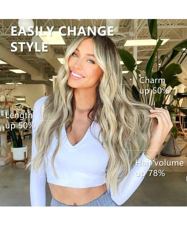 Buy Cheap Clip in Extensions - Long Wavy Synthetic Blonde Hairpiece Set | 4 Piece Ash Blonde & Natural Blonde for Women - Buy Online on GoSupps.com