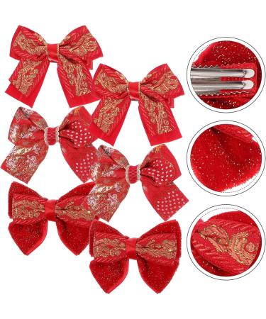 FRCOLOR 3 Pairs New Year Red Hair Bow Barrettes Embroidered Bow Hairgrips Christmas Spring Festival Hair Accessories for Girls Infants Toddlers - Buy Online on GoSupps.com