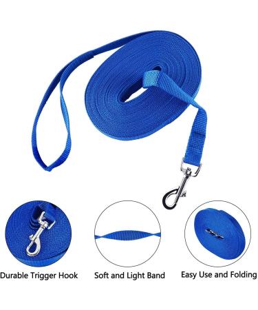 15m Blue Track Line for Dogs - Durable Nylon Leash Weatherproof Training Line with D-Carabiner & Grip Cushion - Perfect for All Dog Sizes - Buy Online on GoSupps.com