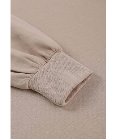 Fixmatti Women's 2 Piece Outfits | Long Sleeve Pullover Sweatshirt Jogger Pants Sweatsuit | Khaki - Size Small - Buy Online on GoSupps.com