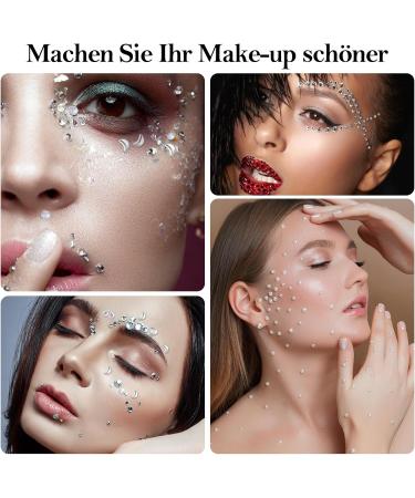 1117 PCs Self-Adhesive Glitter Stones & Rhinestones for Face Makeup - Crystal Stickers with Tweezers for Women | Festival Face Gems - Buy Online on GoSupps.com