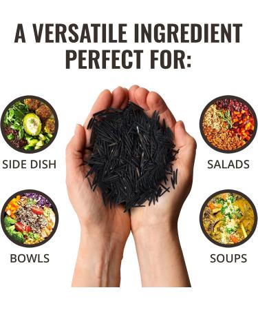 1 Pack x 300g Pure Organic Wild Rice All Natural Gluten-Free Non-GMO Kosher and Vegan Pure Long Grain Wild Rice Healthy Food for The Whole Family Floating Leaf - Buy Online on GoSupps.com