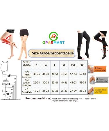 GPAR Premium Open Toe Compression Stockings Class 2 - 23-32 mmHg for Varicose Veins & Leg Pain - Unisex XXL Black - Buy Online on GoSupps.com