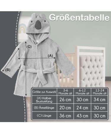 KDO Magic Personalized Baby Bathrobe - Custom Embroidered Morning Mantle | Perfect Gift for Christmas & Birthday (12-24 Months Gray) - Buy Online on GoSupps.com