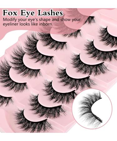 Shop Premium Mink Cat Eye Lashes - 7 Pairs Wispy Fluffy 3D Volume D Curl 18mm - Natural Look Strip Lashes - Buy Online on GoSupps.com