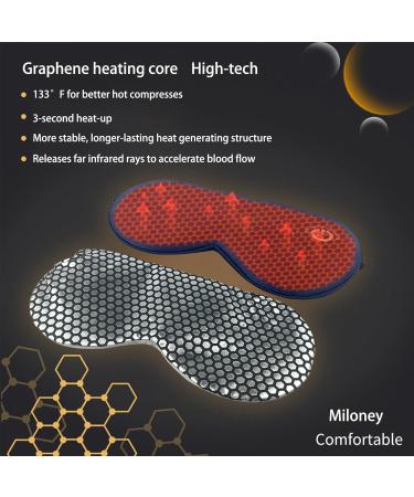 Miloney Heated Eye Mask - Cordless Washable Silk Sleep Mask for Relaxation & Travel | Perfect Gift for Birthdays & Valentine's Day - Buy Online on GoSupps.com