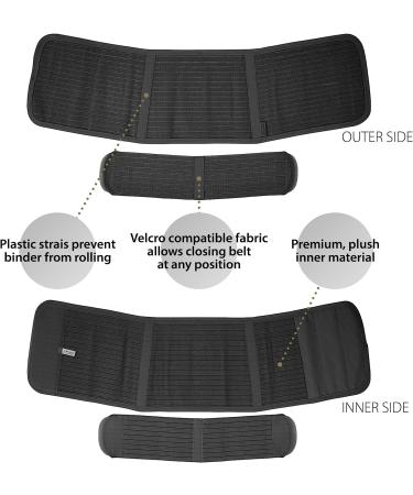 ORTONYX Breathable Abdominal Binder - S/M (22-33) Black - Hernia Support Belt for Men and Women - Buy Online on GoSupps.com
