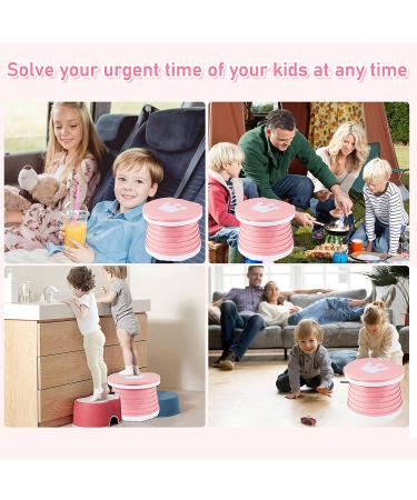 Foldable Portable Potty Seat for Kids - Small Pink Travel Potty Training Toilet for Toddlers - Indoor & Outdoor Foldable Toilet Seat for Car - Children's Portable Toilet - Buy Online on GoSupps.com