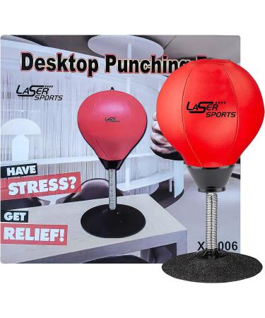 Laser Sports Desktop Punching Bag - Stress Buster with Suction Cup | Heavy Duty Desk Punch Ball for Office & Home - Fun Gift for Kids & Adults - Buy Online on GoSupps.com