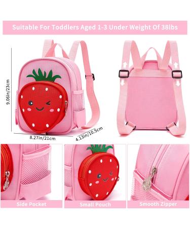 Toddler Backpack with Leash Accmor 4 in 1 Kids Mini Backpacks with Anti Lost Wrist Link Cute Child Harness Bag Rein for Outdoor Strawberry Back Pack Rope Tether for Baby Girls Aged 1-3 Years (Pink) Pink Strawberry - Buy Online on GoSupps.com
