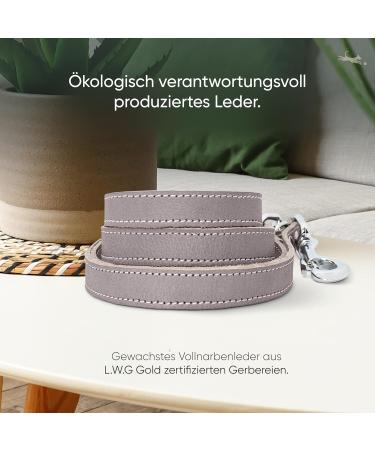 Freudenier Certified Leather Dog Leash - 2m Triple Adjustable Stylish Amstelpark Collection in Gray-Brown | High Quality & Lovingly Made in Holland - Buy Online on GoSupps.com